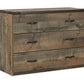 Trinell Twin Loft Bed with 3 Drawer Storage and Bookcase