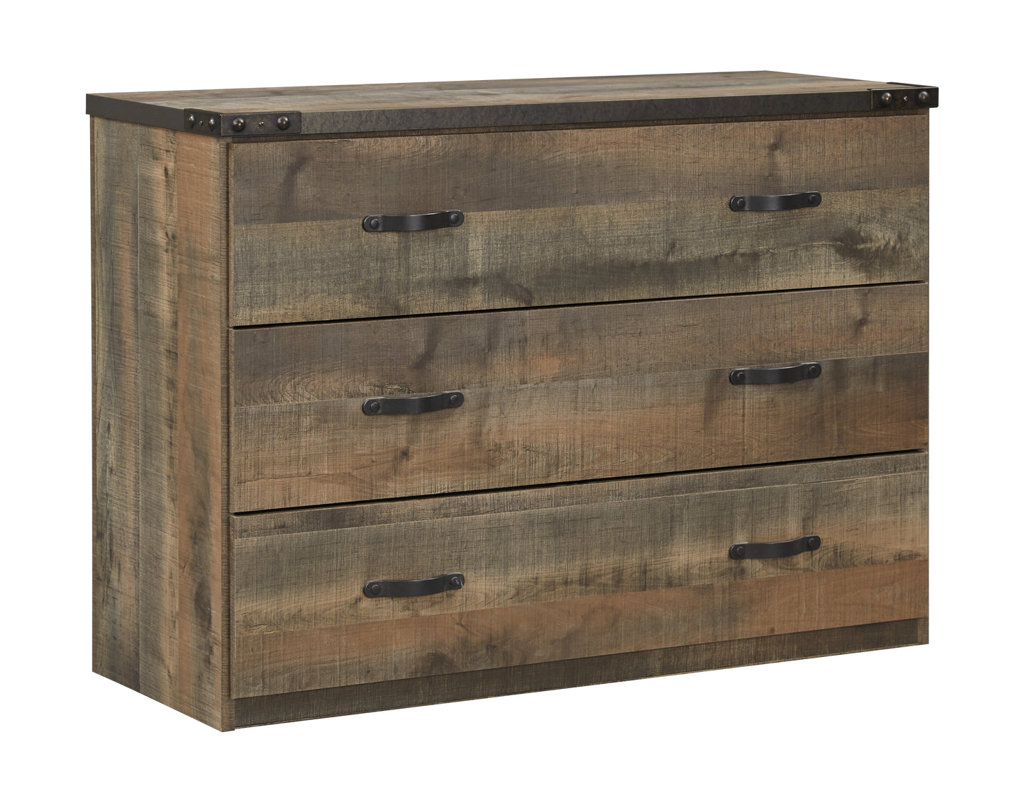 Trinell Twin Loft Bed with 3 Drawer Storage and Bookcase