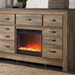 Trinell Dresser with Electric Fireplace