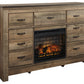 Trinell Dresser with Electric Fireplace