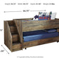 Trinell Twin Loft Bed with Pull-out Caster Bed