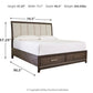 Brueban California King Panel Bed with 2 Storage Drawers