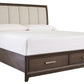 Brueban California King Panel Bed with 2 Storage Drawers