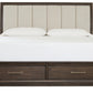 Brueban California King Panel Bed with 2 Storage Drawers