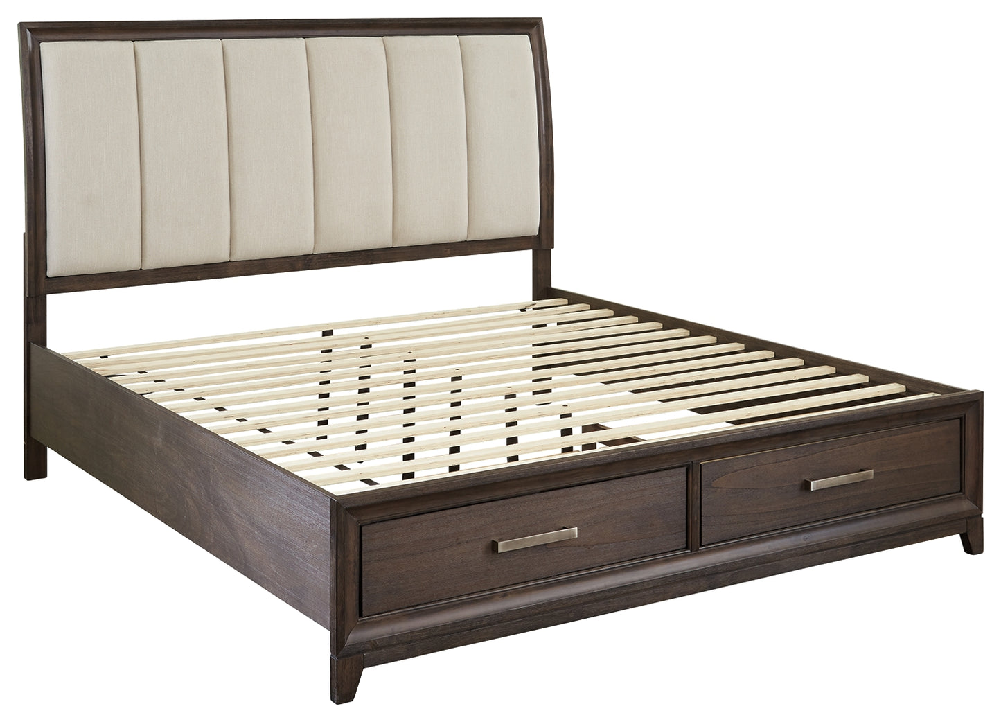 Brueban California King Panel Bed with 2 Storage Drawers