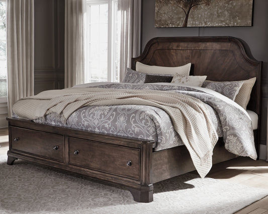 Adinton Queen Panel Bed with 2 Storage Drawers