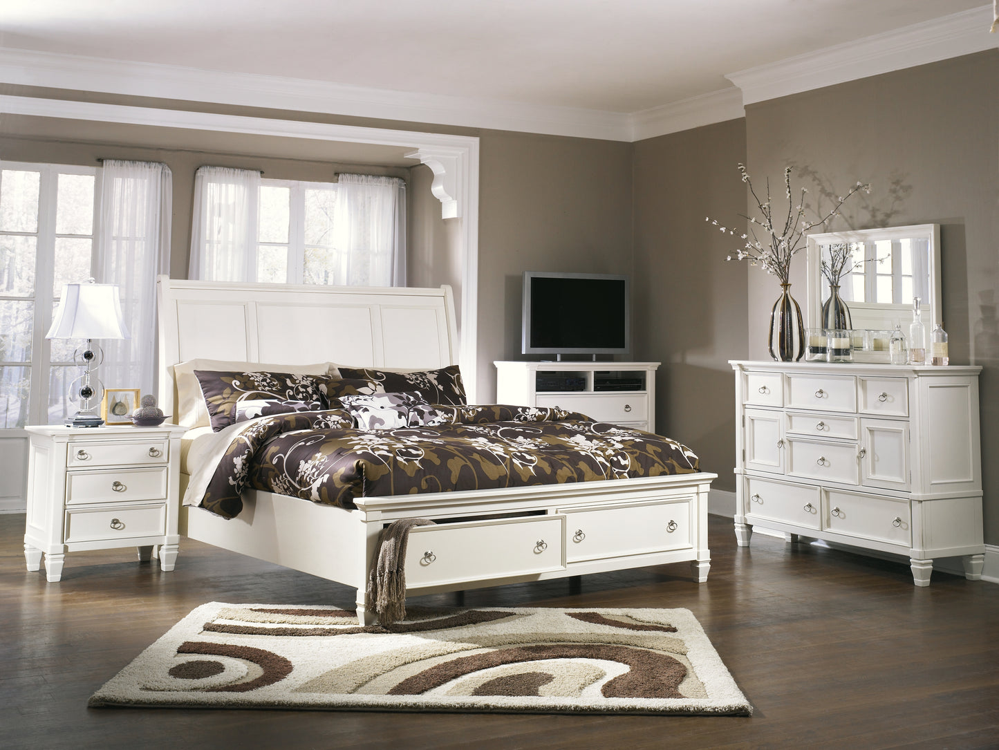 Prentice King Sleigh Bed with 2 Storage Drawers