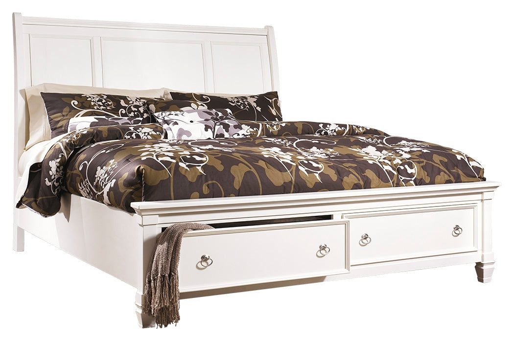 Prentice California King Sleigh Bed with 2 Storage Drawers