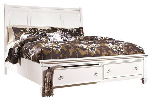 Prentice California King Sleigh Bed with 2 Storage Drawers