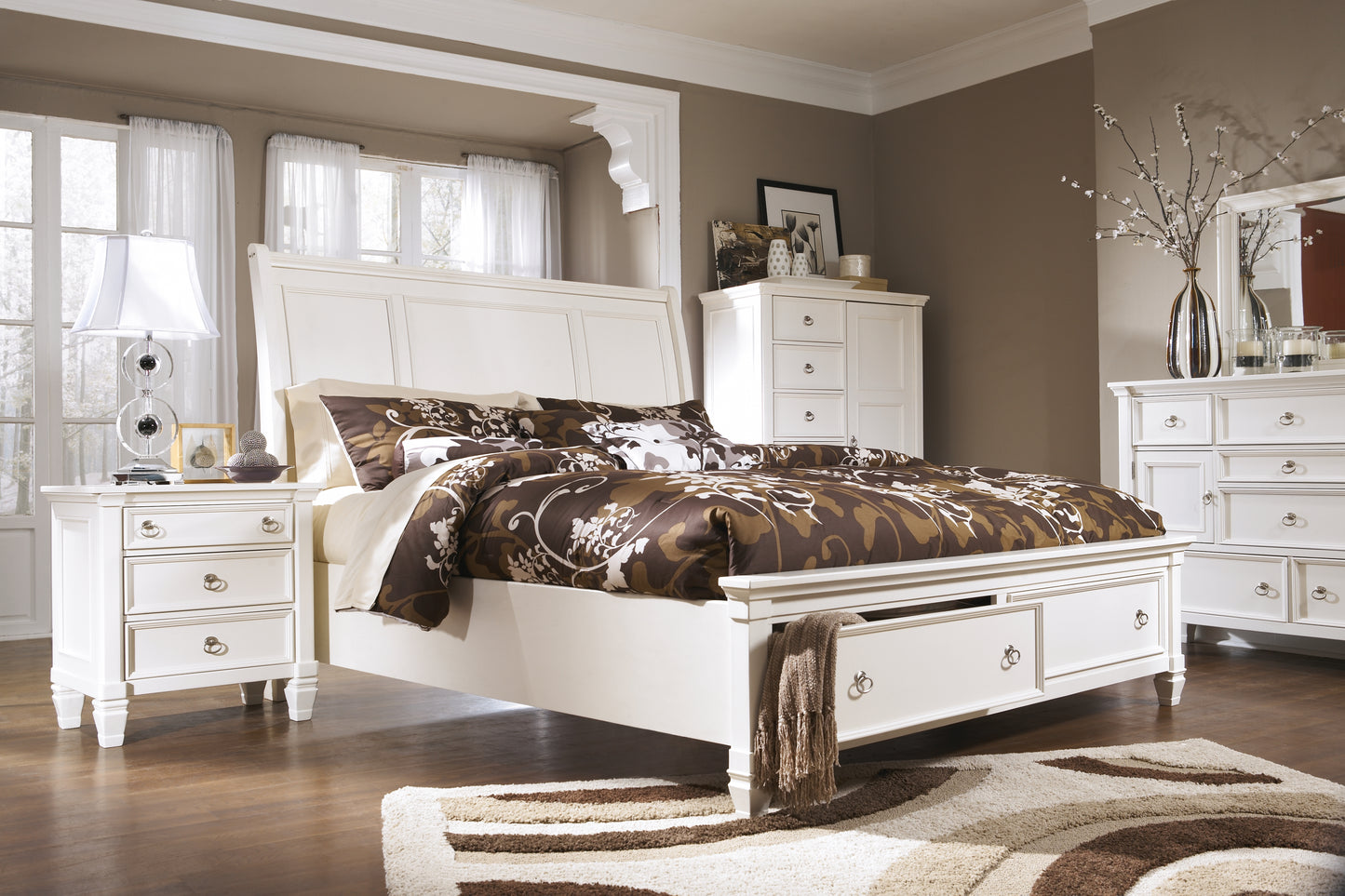 Prentice Queen Sleigh Bed with 2 Storage Drawers