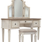 Realyn Vanity and Mirror with Stool