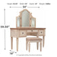 Realyn Vanity and Mirror with Stool