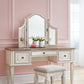 Realyn Vanity and Mirror with Stool