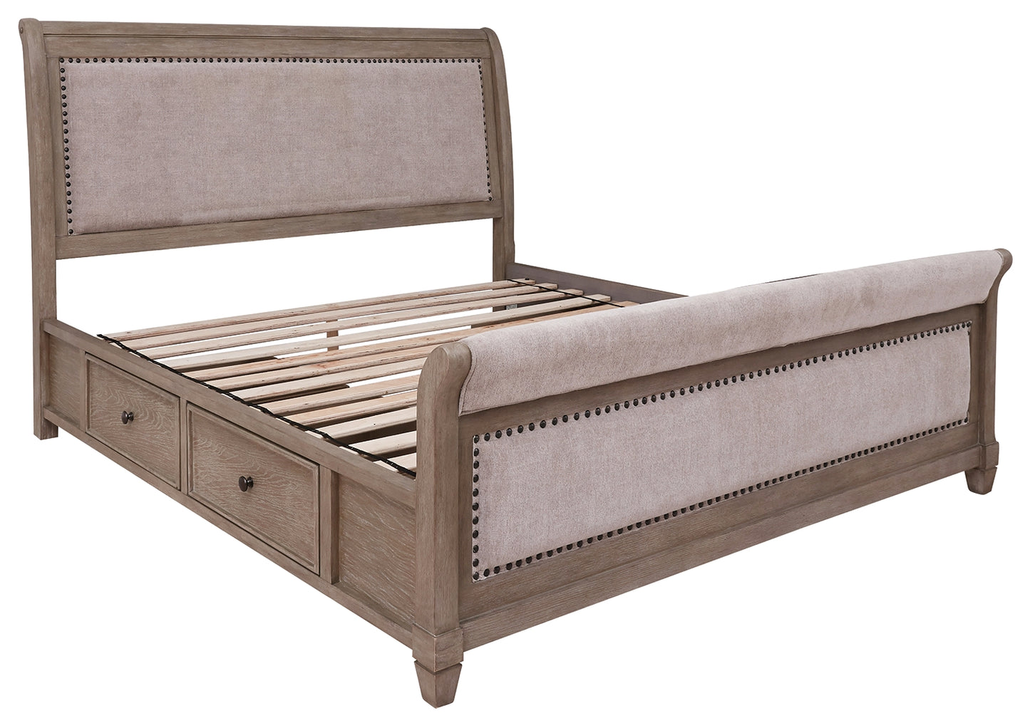 Challene California King Upholstered Bed with 4 Storage Drawers