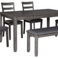 Bridson Dining Table and Chairs with Bench (Set of 6)