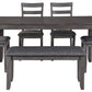 Bridson Dining Table and Chairs with Bench (Set of 6)