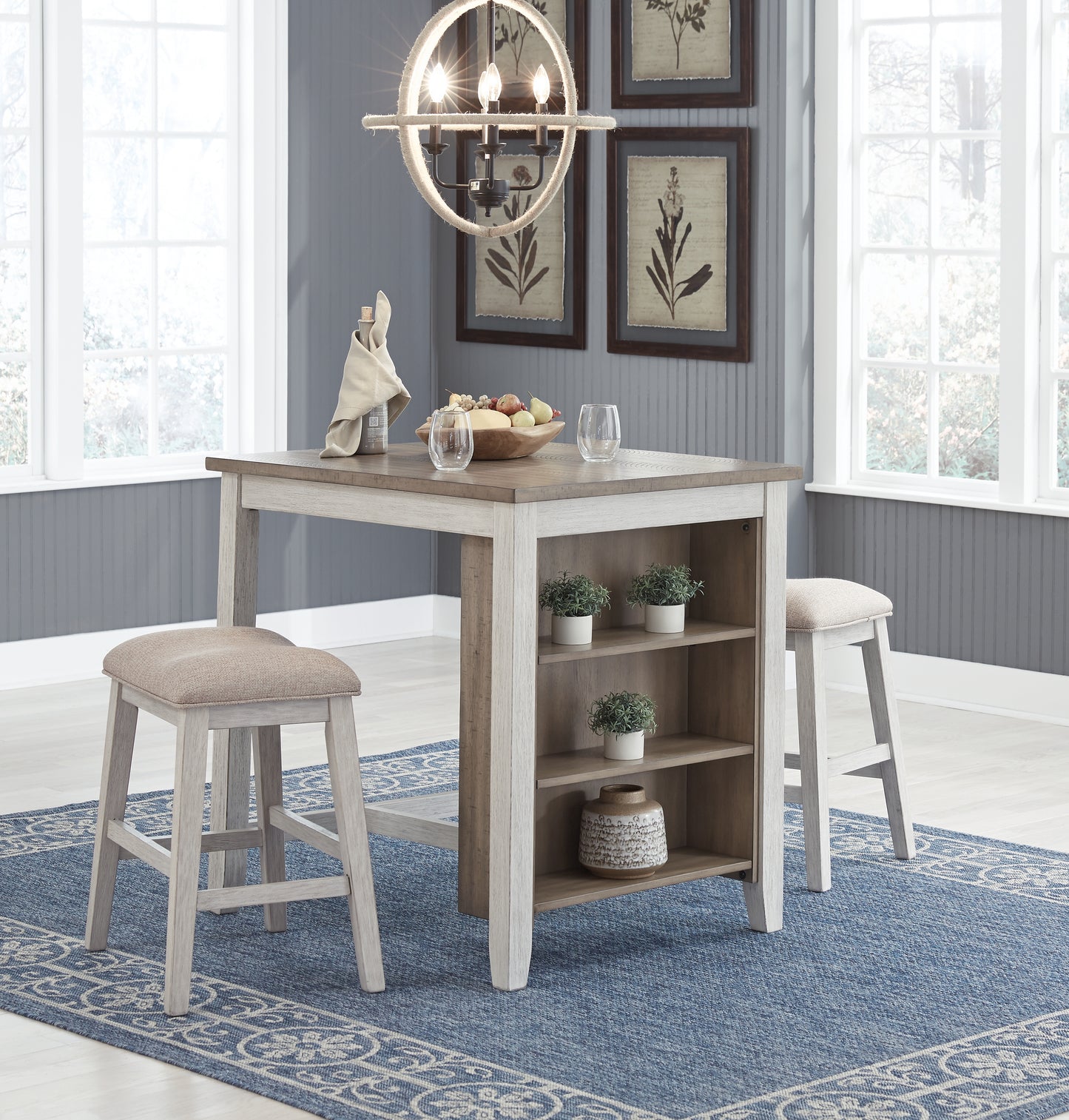 Skempton Counter Height Dining Table and Bar Stools (Set of 3)