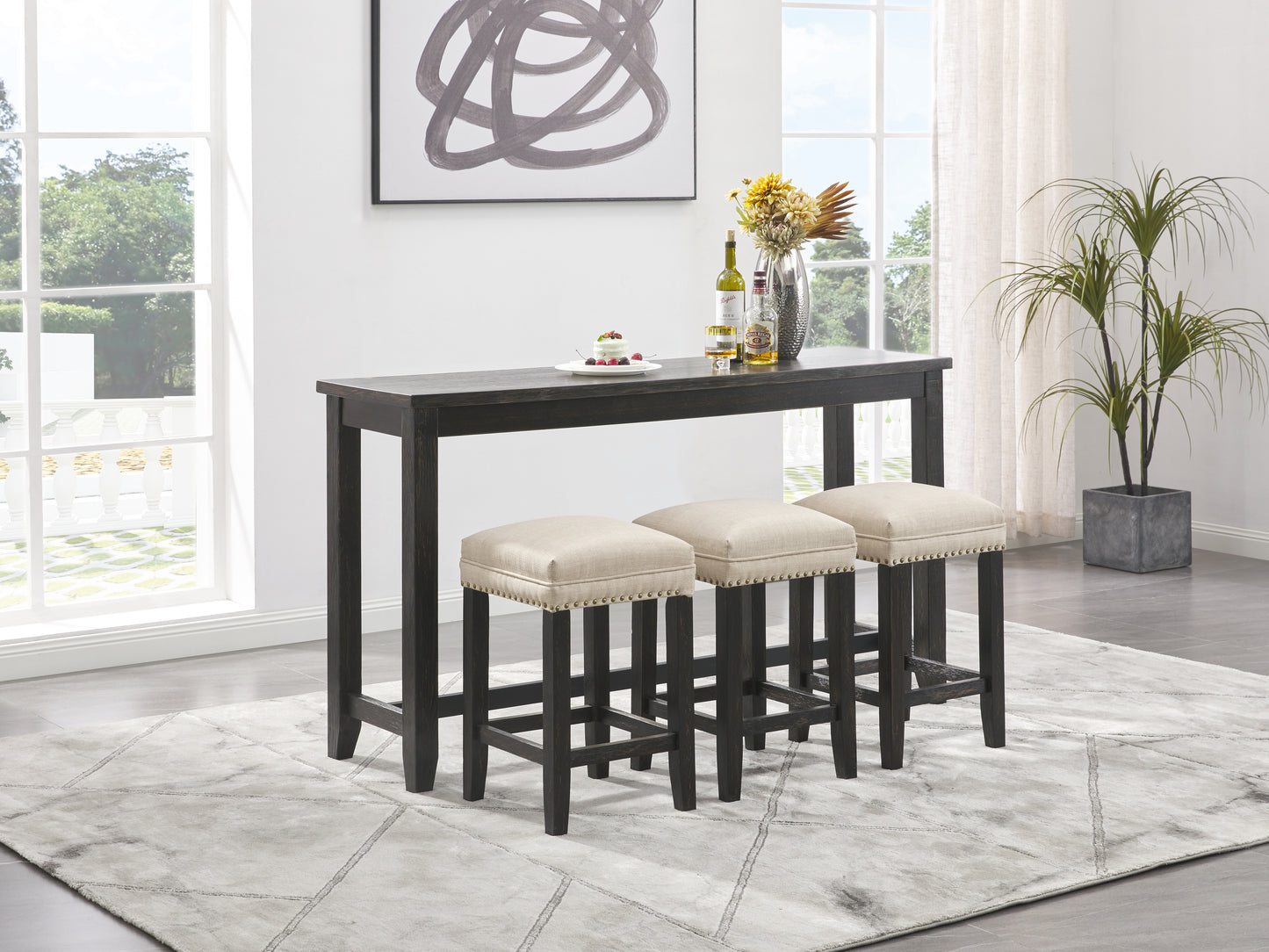 Anchorville Counter Height Dining Table and Bar Stools (Set of 4)
