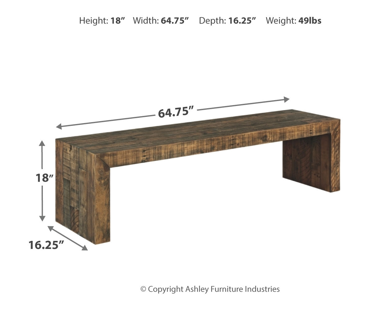 Sommerford 65" Dining Bench
