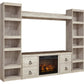 Willowton 4-Piece Entertainment Center with Electric Fireplace