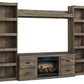 Trinell 4-Piece Entertainment Center with Electric Fireplace