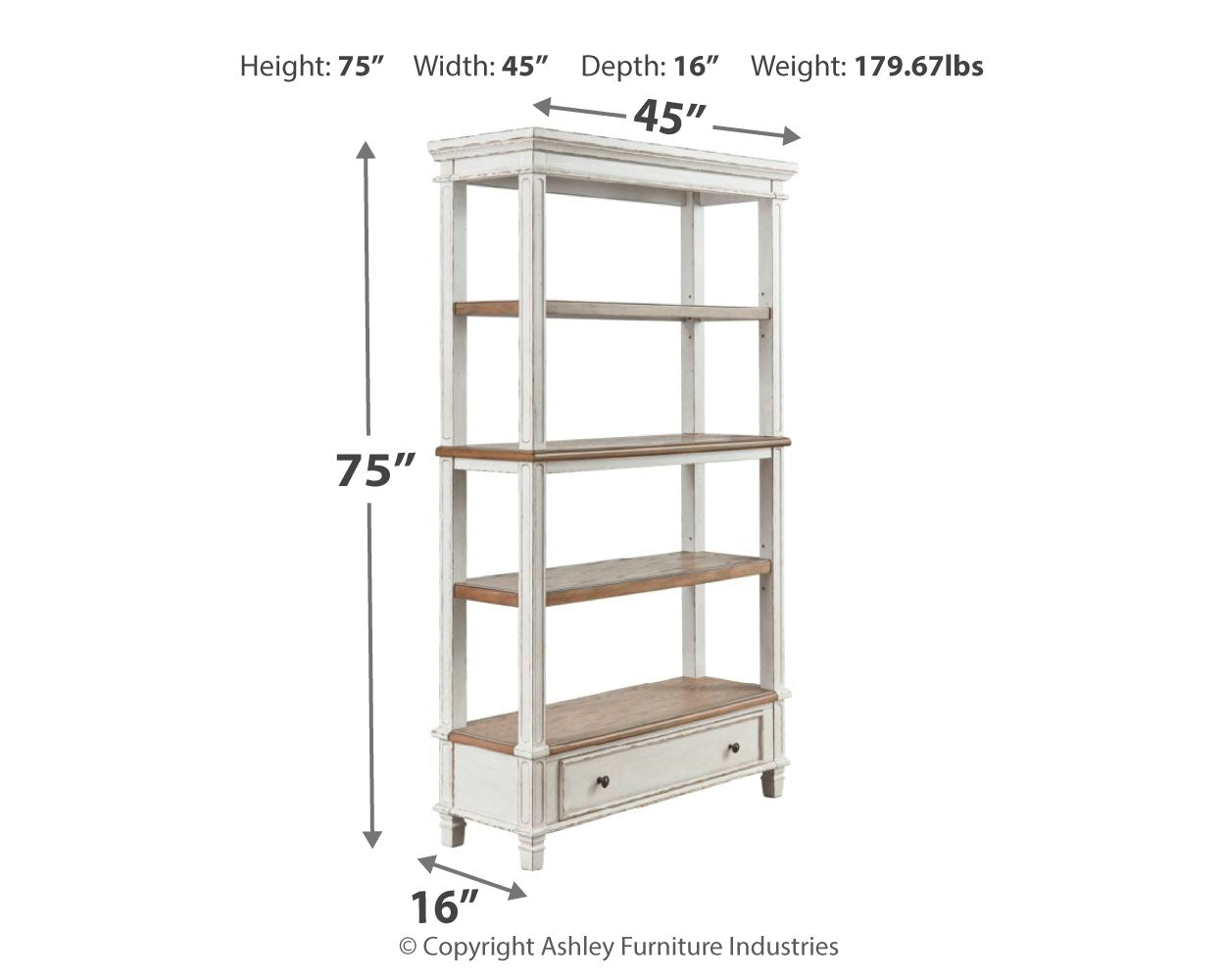 Realyn 75" Bookcase