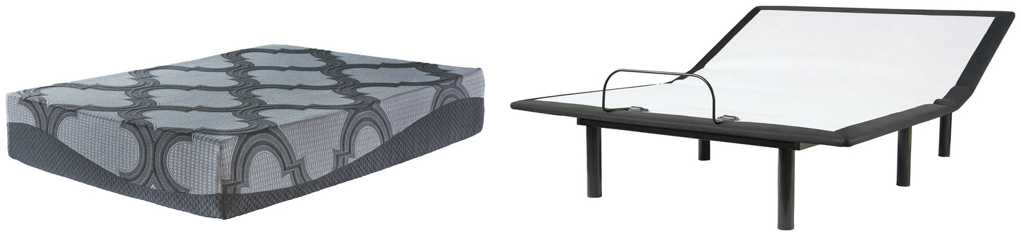 12 Inch Ashley Hybrid Queen Hybrid Mattress with Adjustable Base