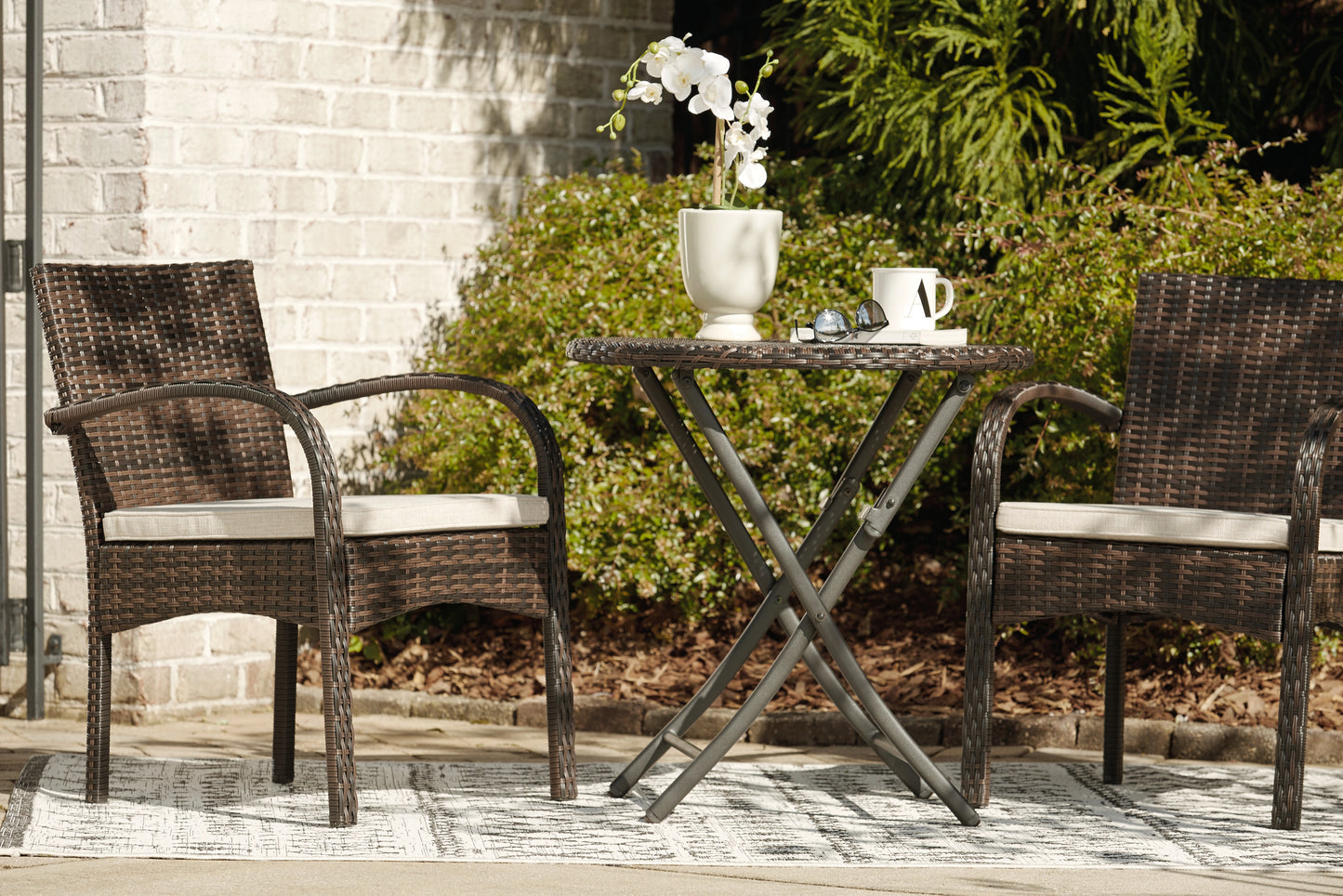 Anchor Lane Outdoor Chairs with Table Set (Set of 3)