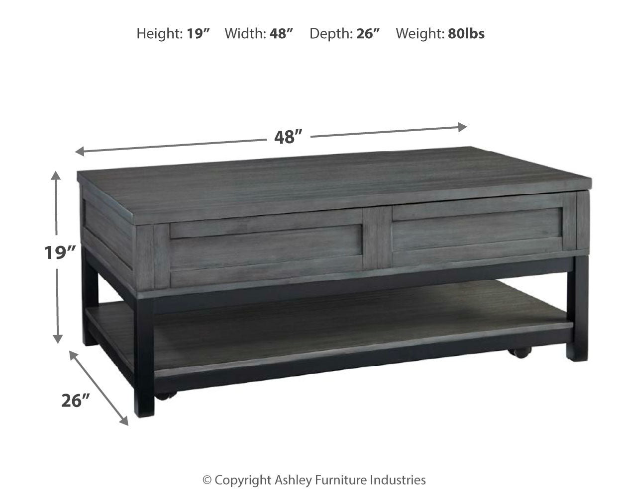 Caitbrook Coffee Table with Lift Top