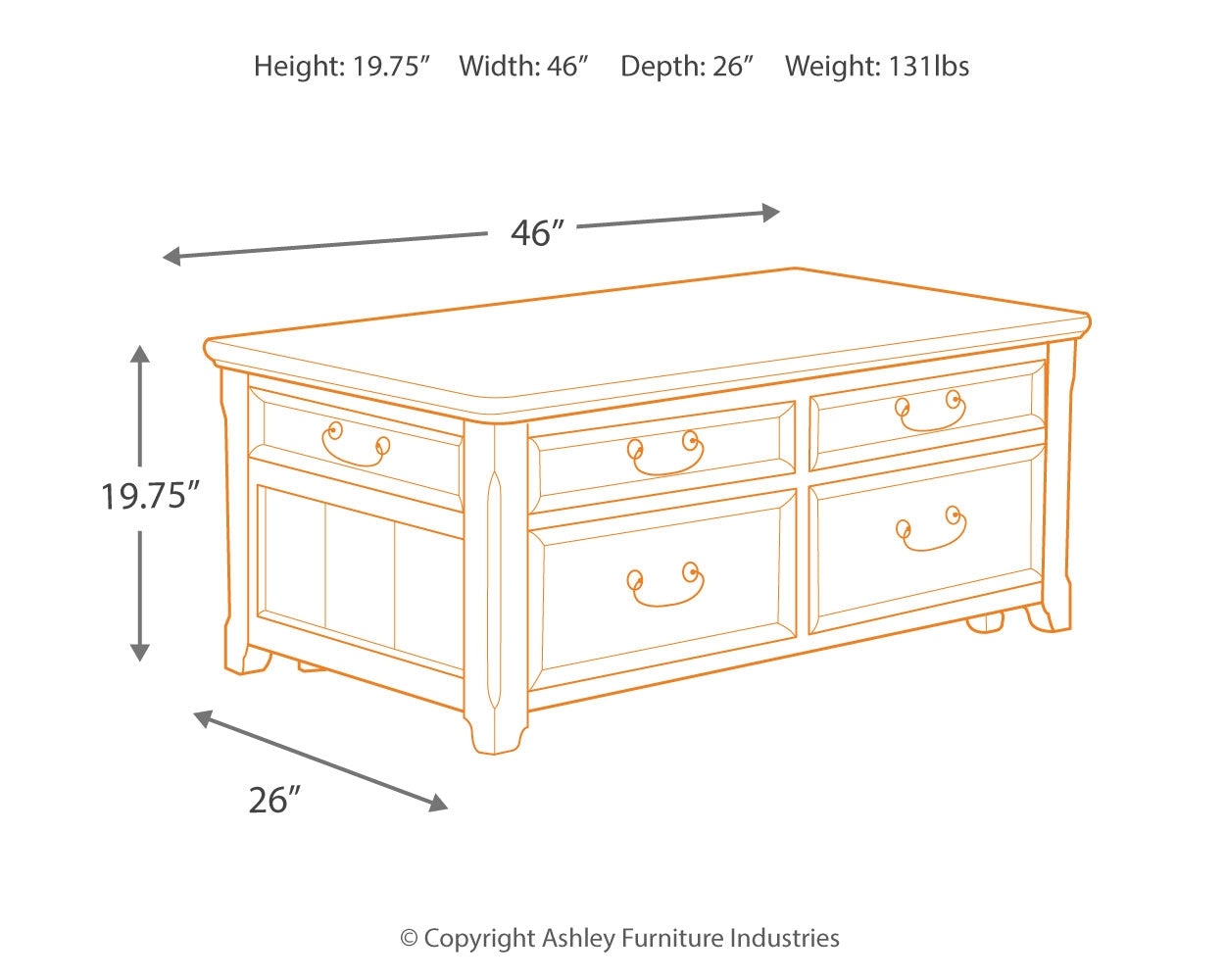 Woodboro Coffee Table with Lift Top