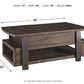 Vailbry Coffee Table with Lift Top