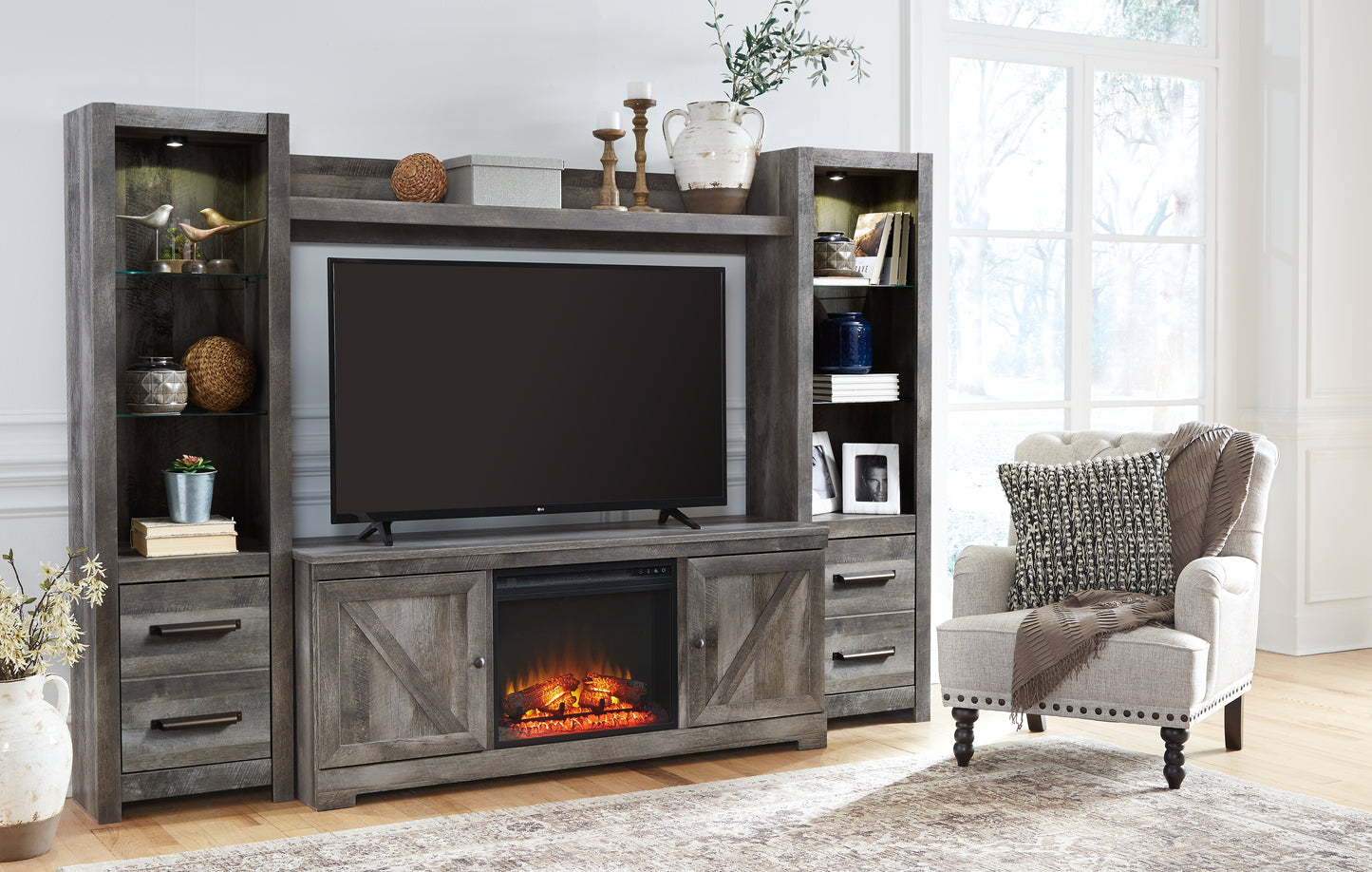 Wynnlow 4-Piece Entertainment Center with Fireplace
