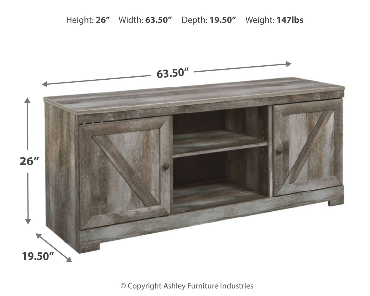 Wynnlow 63" TV Stand