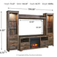 Trinell 4-Piece Entertainment Center with Fireplace
