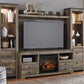 Trinell 4-Piece Entertainment Center with Electric Fireplace