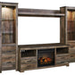 Trinell 4-Piece Entertainment Center with Electric Fireplace