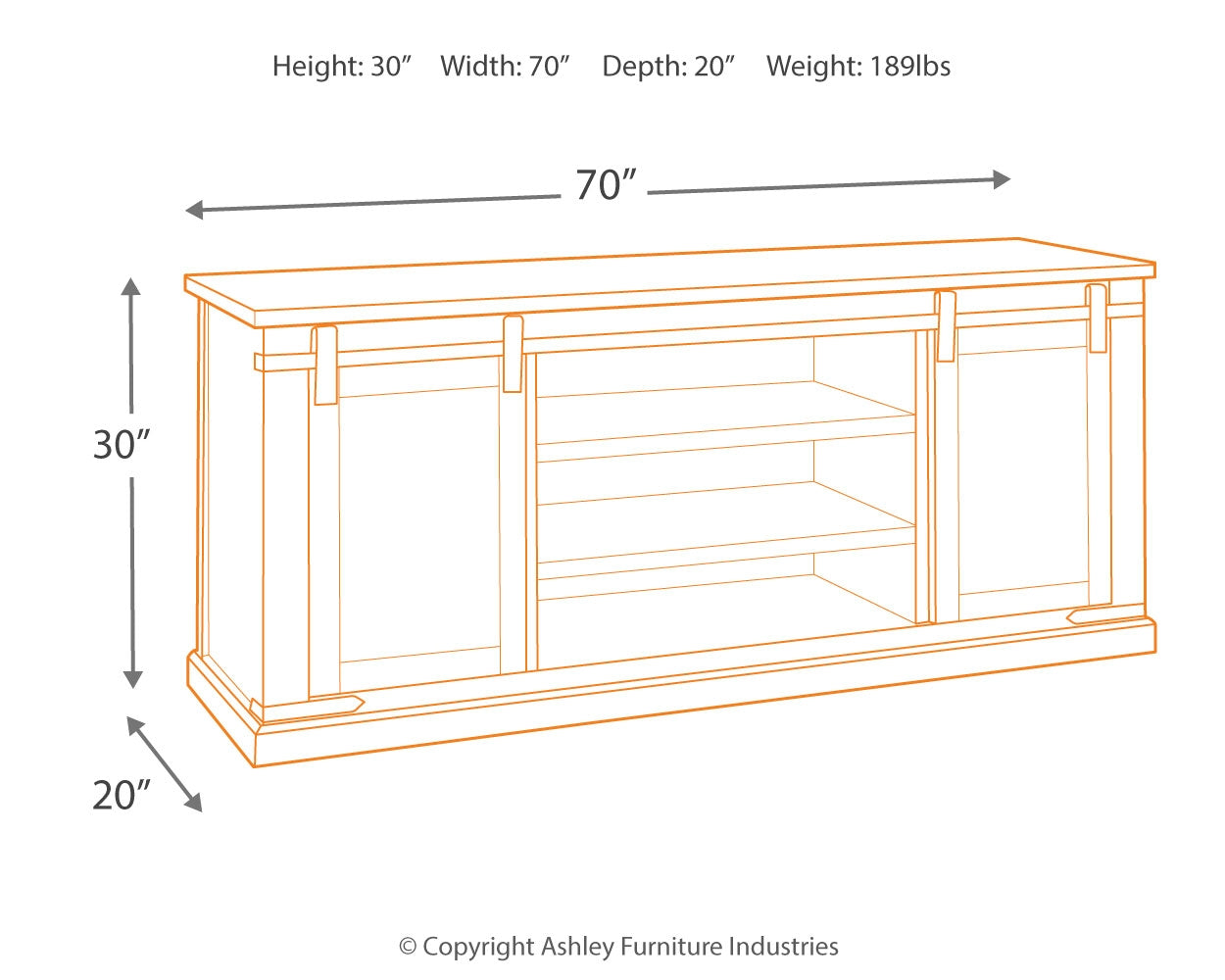 Budmore 70" TV Stand