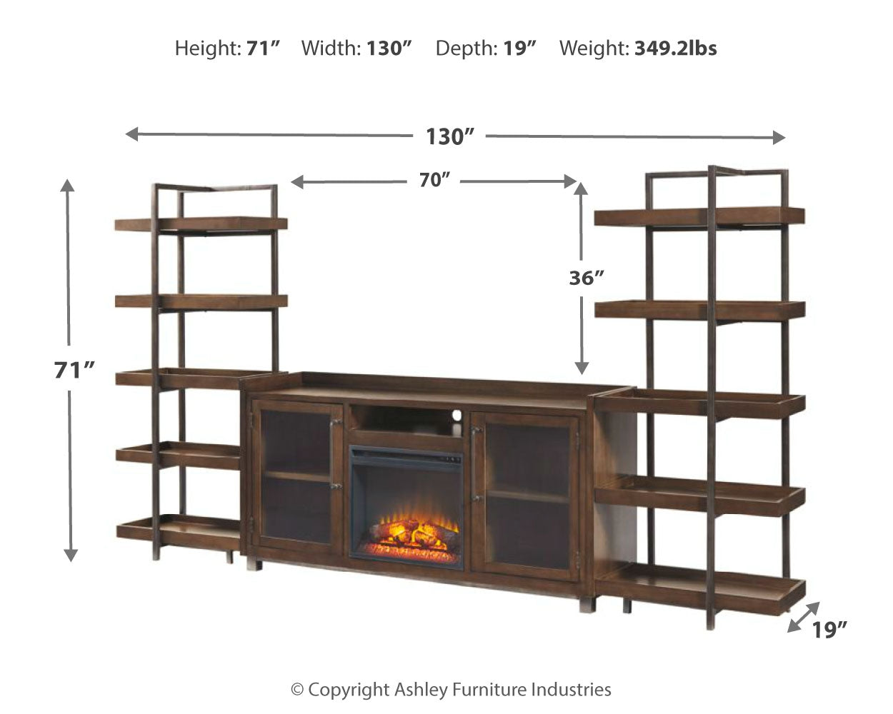 Starmore 3-Piece Entertainment Center with Electric Fireplace