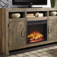 Sommerford Large TV Stand with Fireplace Insert