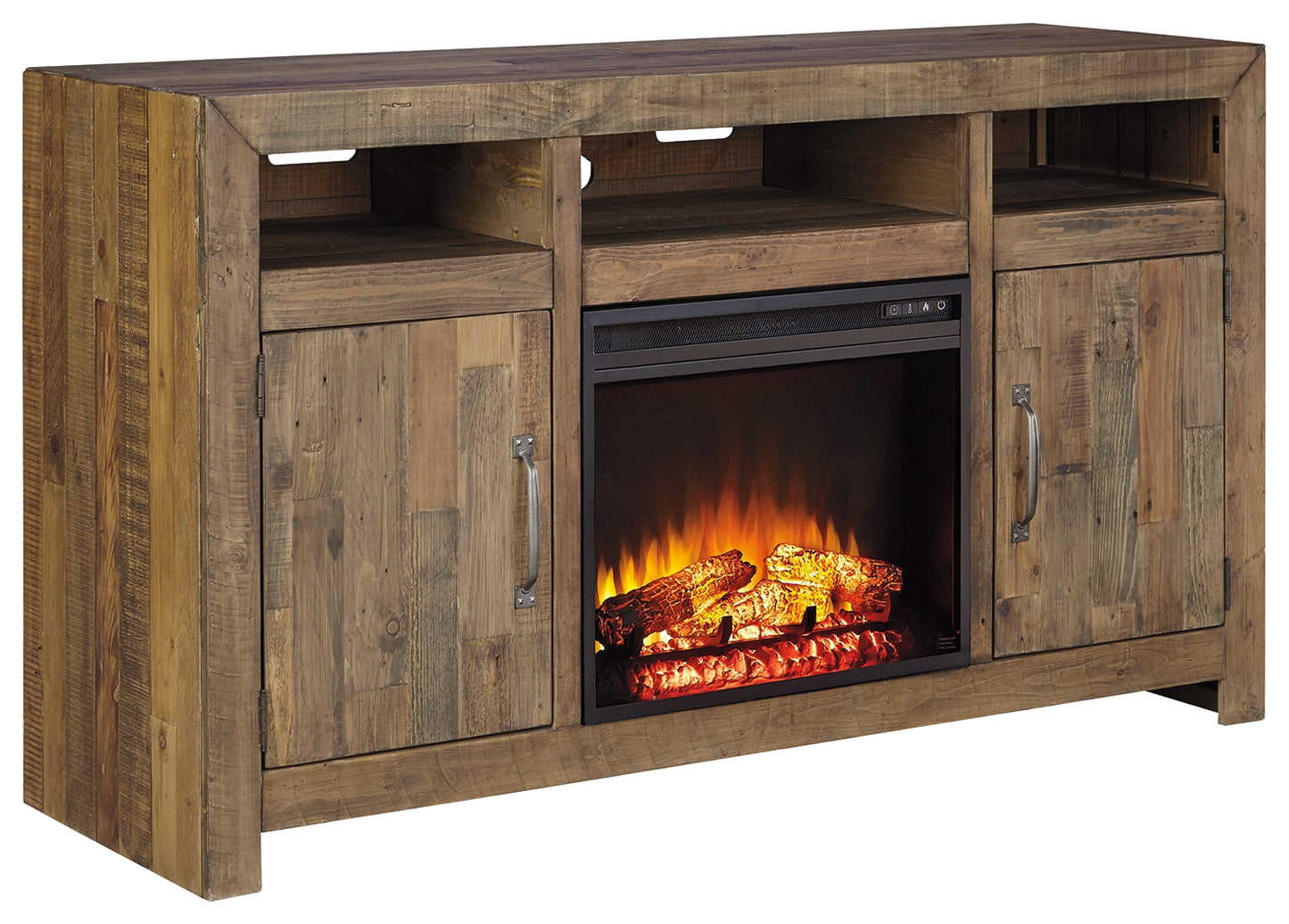 Sommerford Large TV Stand with Fireplace Insert